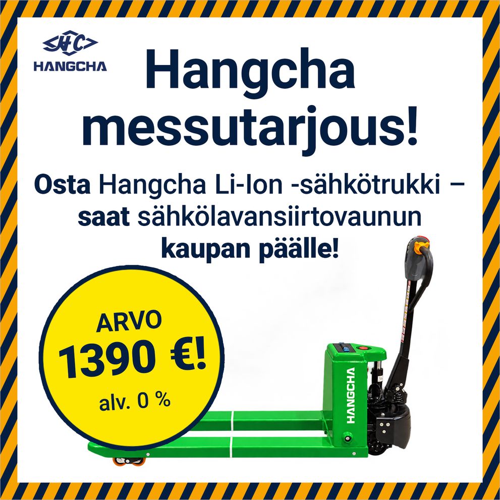 Osta Hangcha Li-Ion -sähkötrukki - saat sähkölavansiirtovaunun kaupan päälle.