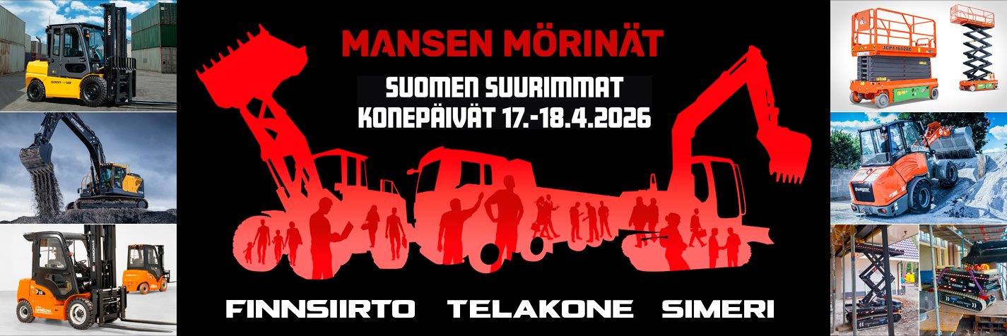 Mansen Mörinöillä runsas kattaus Finnsiirto Groupin koneita.