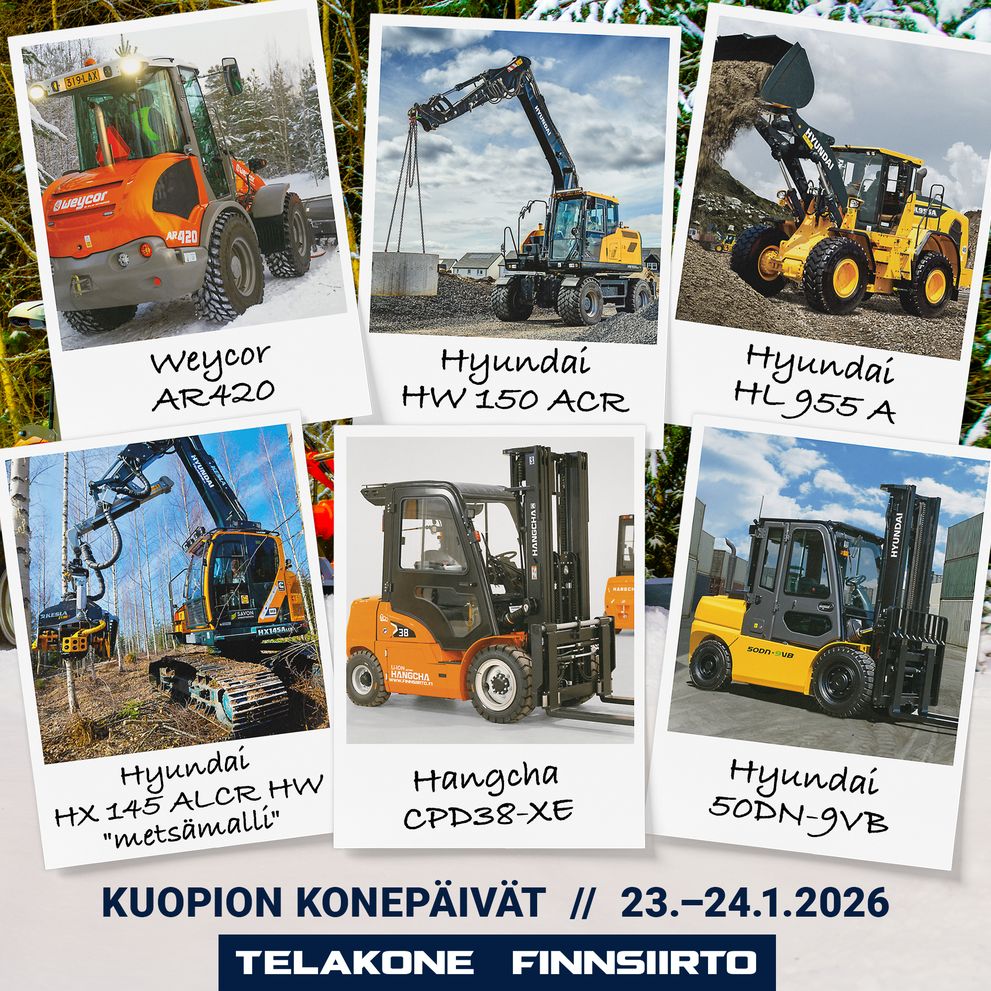 Kuopion Konepäivät 23.–24.1.2026. Finnsiirto ja Telakone vahvasti mukana!